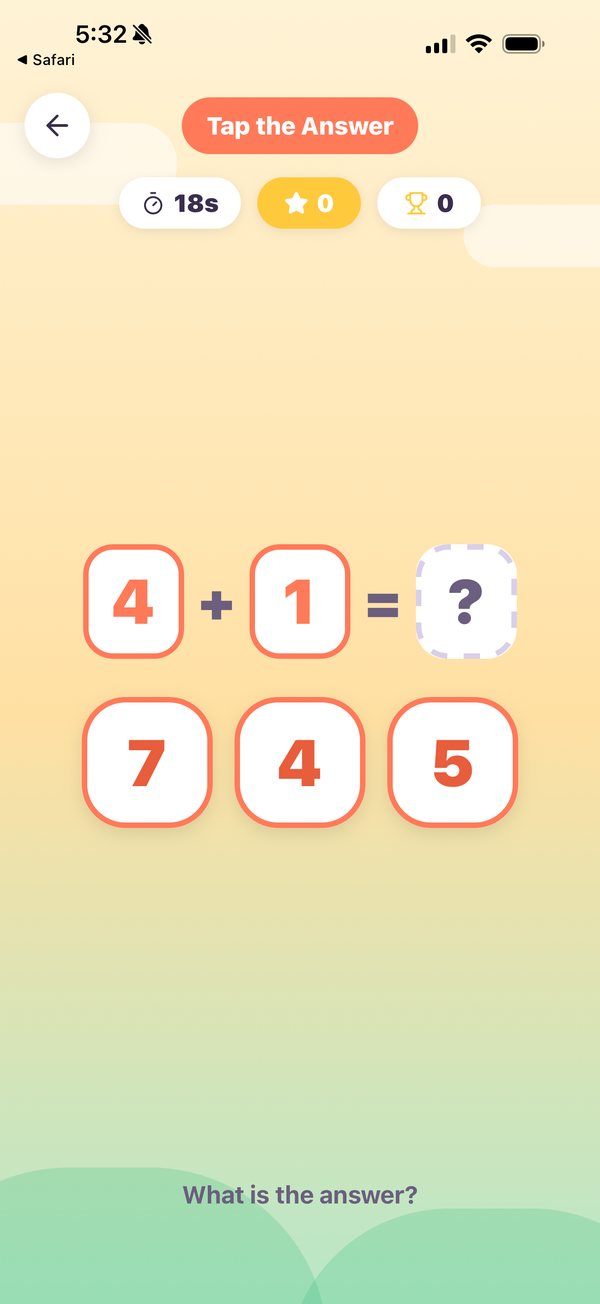 Tap the Answer game screen